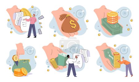 Illustration for Capital investment vector illustration. Currency values can significantly influence economic stability and global market trends Economical practices focus on optimizing resource utilization - Royalty Free Image