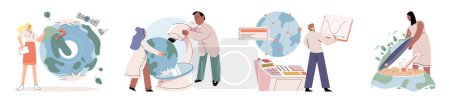 Illustration for Lab test. Vector illustration. Learning from past research is crucial for advancing scientific knowledge Disease studies involve thorough investigation and analysis Experimental methods allow - Royalty Free Image
