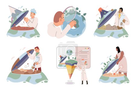 Illustration for Laboratory research. Vector illustration. Science and technology converge in lab, driving innovation and progress The lab serves as metaphorical playground for scientific exploration and The lab - Royalty Free Image