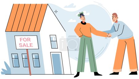 Buying and choosing housing. Vector illustration The choice between renting and buying depended on individual circumstances The vector illustration showcased different types residential properties