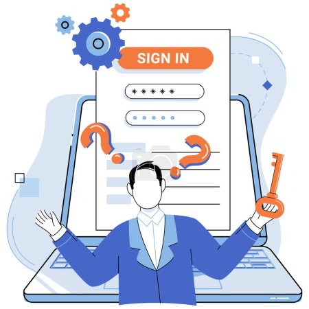 Illustration for Sign up page vector illustration. The sign up process begins on registration page website The web interface offers streamlined sign up experience for users Creating account enables users to access - Royalty Free Image