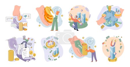 Global economy vector illustration. The world undergoes transformative development in interconnected tapestry global business Accounting practices play pivotal role in ensuring transparency in global