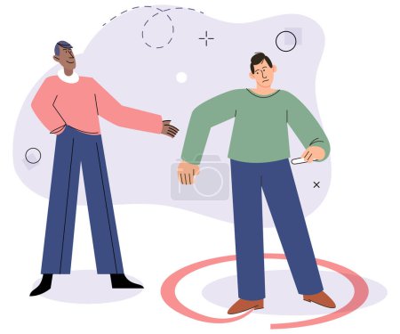Personal space vector illustration. Each individuals personality influences their need for personal space The personal space concept explores interplay between psychology and social dynamics