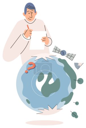 Earth care. Vector illustration. Environmental awareness leads to more sustainable and harmonious world The universe is vast interconnected system which Earth is vital part Earth care calls