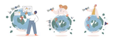Earth care. Vector illustration. Protecting environment is shared responsibility for global community Recycling plays crucial role in minimizing waste and preserving resources Saving Earth relies