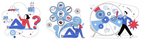 Brainstorming session vector illustration. Intelligence blooms like flower in garden well-crafted brainstorming session The brainstorming session is architect blueprinting structure innovative