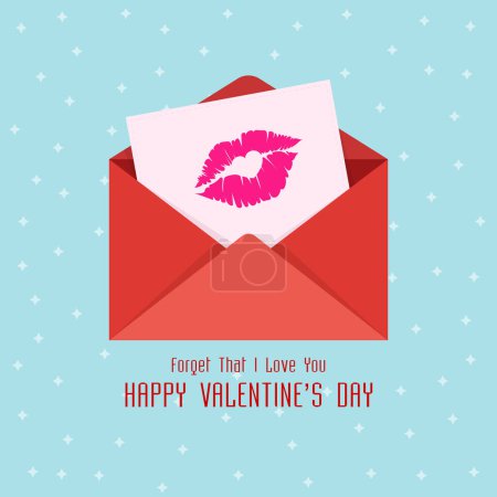 Foto de Happy Valentine's day With beautiful lipstick kiss on love letter. Realistic lips stamp on pink paper vector illustration. - Imagen libre de derechos