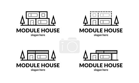 Module house logo set vector illustration