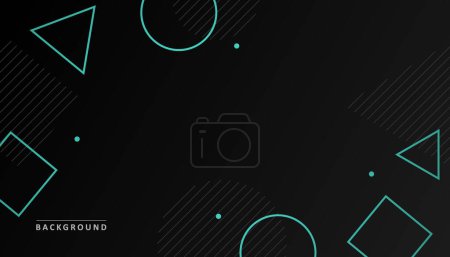 Illustration for Modern Abstract Geometric Black Cyan Color Background Wallpaper - Royalty Free Image