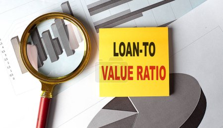 Photo for LOAN TO VALUE RATIO text on a sticky on chart - Royalty Free Image
