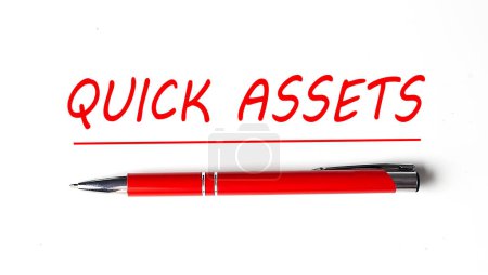 Photo for Text QUICK ASSETS with ped pen on white background - Royalty Free Image