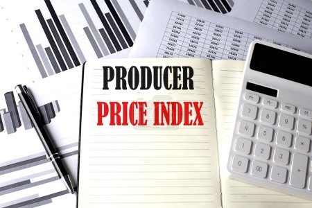 Photo for PRODUCER PRICE INDEX text written on notebook on chart and diagram - Royalty Free Image