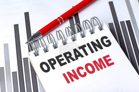 OPERATING INCOME text written on a notebook with pen on chart