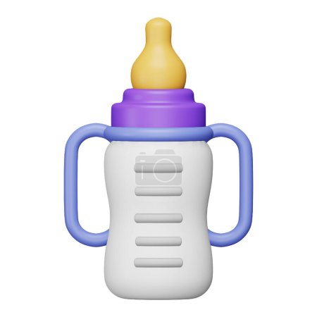 Illustration for Baby bottle 3d rendering isometric icon. - Royalty Free Image