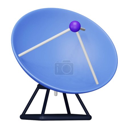 Téléchargez les illustrations : Antenne satellite 3d rendu icône isométrique. - en licence libre de droit