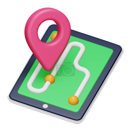 Gps tracking 3d rendering isometric icon. Poster 620231756