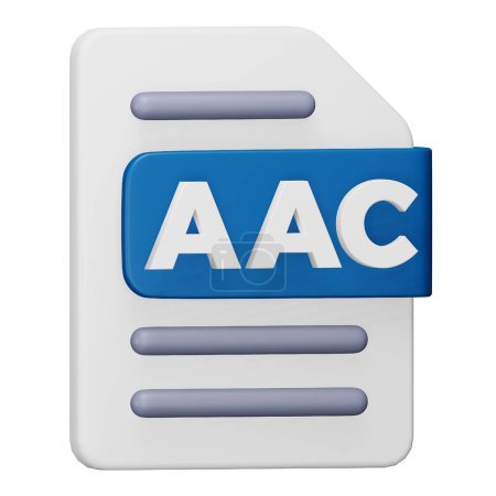 Illustration for Aac file format 3d rendering isometric icon. - Royalty Free Image