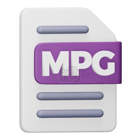 Ilustración de Formato de archivo Mpg 3d rendering isometric icon. - Imagen libre de derechos