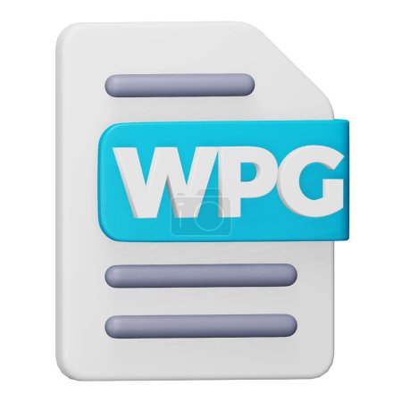 Illustration for Wpg file format 3d rendering isometric icon. - Royalty Free Image