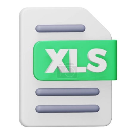 Téléchargez les illustrations : Format de fichier Xls icône isométrique de rendu 3d. - en licence libre de droit