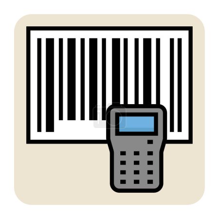 Illustration for Filled color outline icon for Barcode scan. - Royalty Free Image