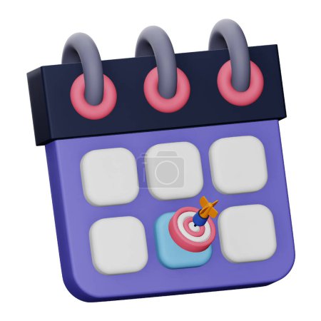 Business calendar 3d rendering isometric icon.