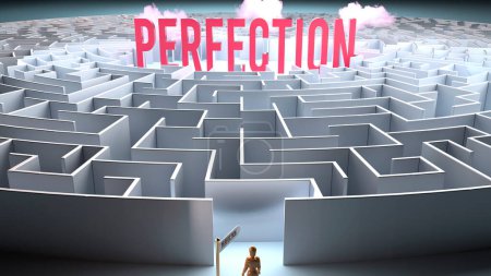 Foto de Perfection and a challenging path that leads to it - confusion and frustration in seeking it, complicated journey to Perfection - Imagen libre de derechos