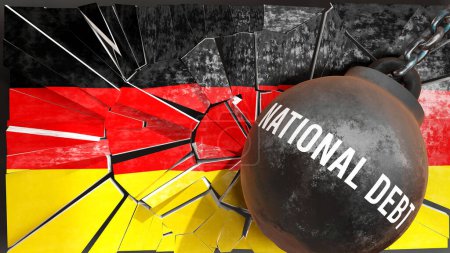 Foto de Deuda nacional en Alemania: gran impacto de la deuda nacional que destruye el país y causa declive económico - Imagen libre de derechos