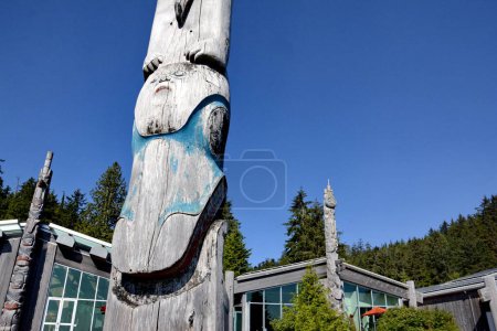 Photo for Skidegate, Haida Gwaii, British Columbia, Canada,  July 7, 2023: The Haida Heritage Centre the premier cultural centre of the Haida Nation and its people. - Royalty Free Image