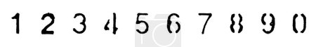 Photo for Set of black stencil numbers: 0, 1, 2, 3, 4, 5, 6, 7, 8, 9 - Royalty Free Image