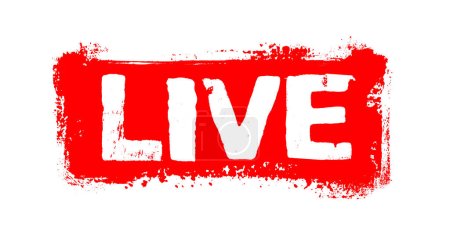 Téléchargez les photos : Bannière de bande de pinceau rouge : Live Event oder Livestream - en image libre de droit
