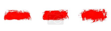 Photo for Collection of 3 red grunge Banners made with Paintbrush - Royalty Free Image