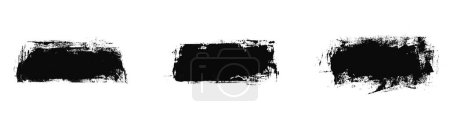 Photo for Collection of 3 black grunge Banners made with Paintbrush - Royalty Free Image