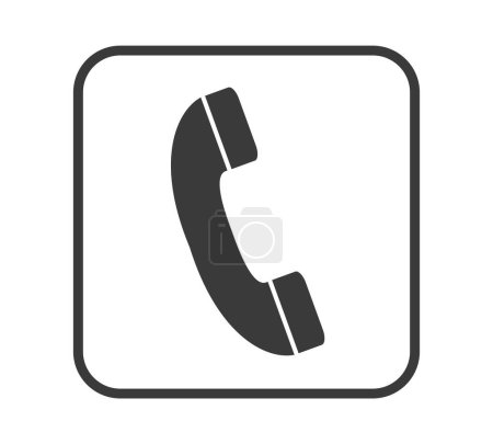 Telefon-Ikone in schwarzem Rahmen