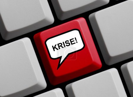 Photo for Red computer keyboard: Crisis in german language - 3d illustration - Royalty Free Image
