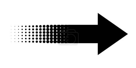 Téléchargez les photos : Flèche noire avec points de dégradé montrant la direction - en image libre de droit