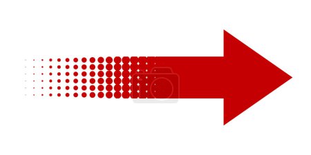 Téléchargez les photos : Flèche rouge avec points de dégradé montrant la direction - en image libre de droit