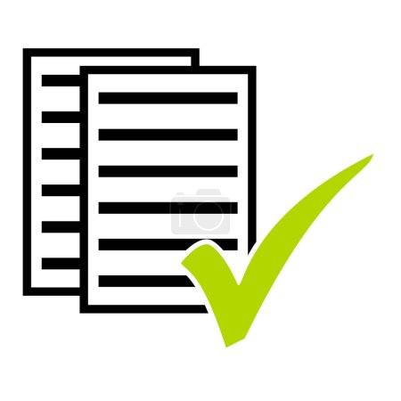 Paper icon with green check mark symbol