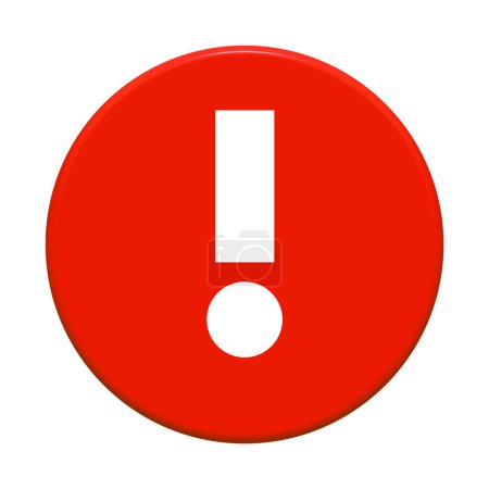 Bouton rond rouge avec icône d'avertissement
