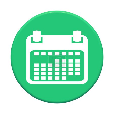 Foto de Botón verde redondo con icono de calendario - Imagen libre de derechos