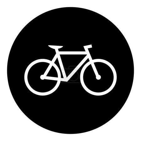 Bouton rond noir avec symbole vélo blanc