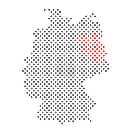 Estado federado de Brandeburgo: Mapa simplificado de Alemania con marca roja