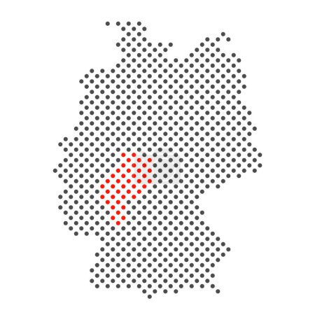 État fédéral de Hesse : Carte simplifiée de l'Allemagne avec marquage rouge