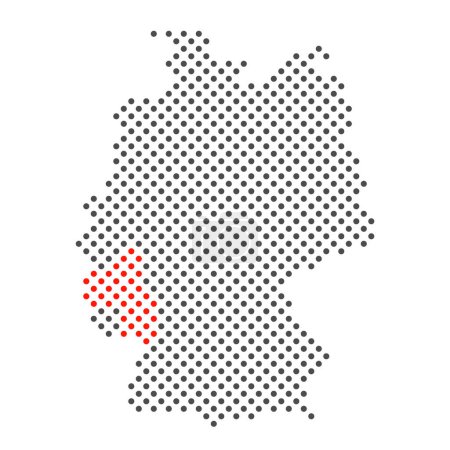 État fédéral Rheinland-Pfalz : Carte simplifiée de l'Allemagne avec marquage rouge
