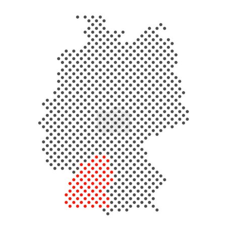 État fédéral Bade-Wurtemberg : Carte simplifiée de l'Allemagne avec marquage rouge