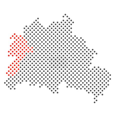 District CSpandau à Berlin - Carte en pointillés simplifiée