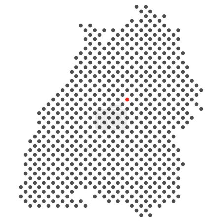 Heidelberg ville en Allemagne - carte avec des points de l'État fédéral Bade-Wurtemberg