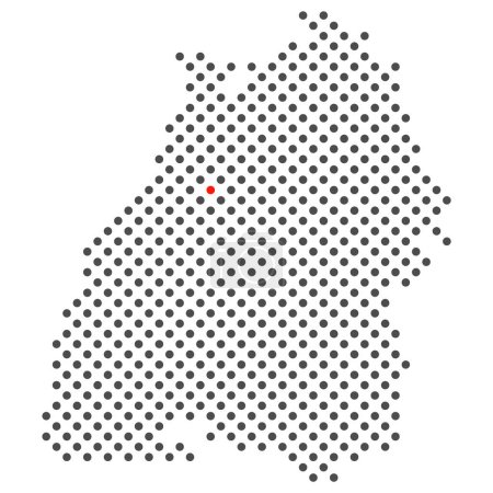 Foto de Ciudad de Pforzheim en Alemania - mapa con puntos del estado federal Baden-Wuerttemberg - Imagen libre de derechos