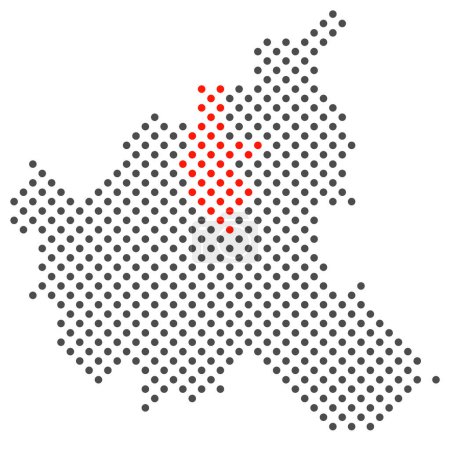 District Hamburg-Nord in Hamburg: Simple map with dots