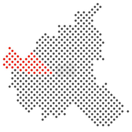 Bezirk Altona in Hamburg: Einfache Landkarte mit Punkten